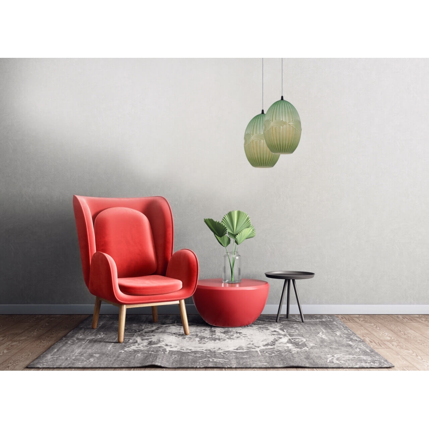 Kattokruunu johdossa ELLIPTIC 1xE27/11W/230V vihreä