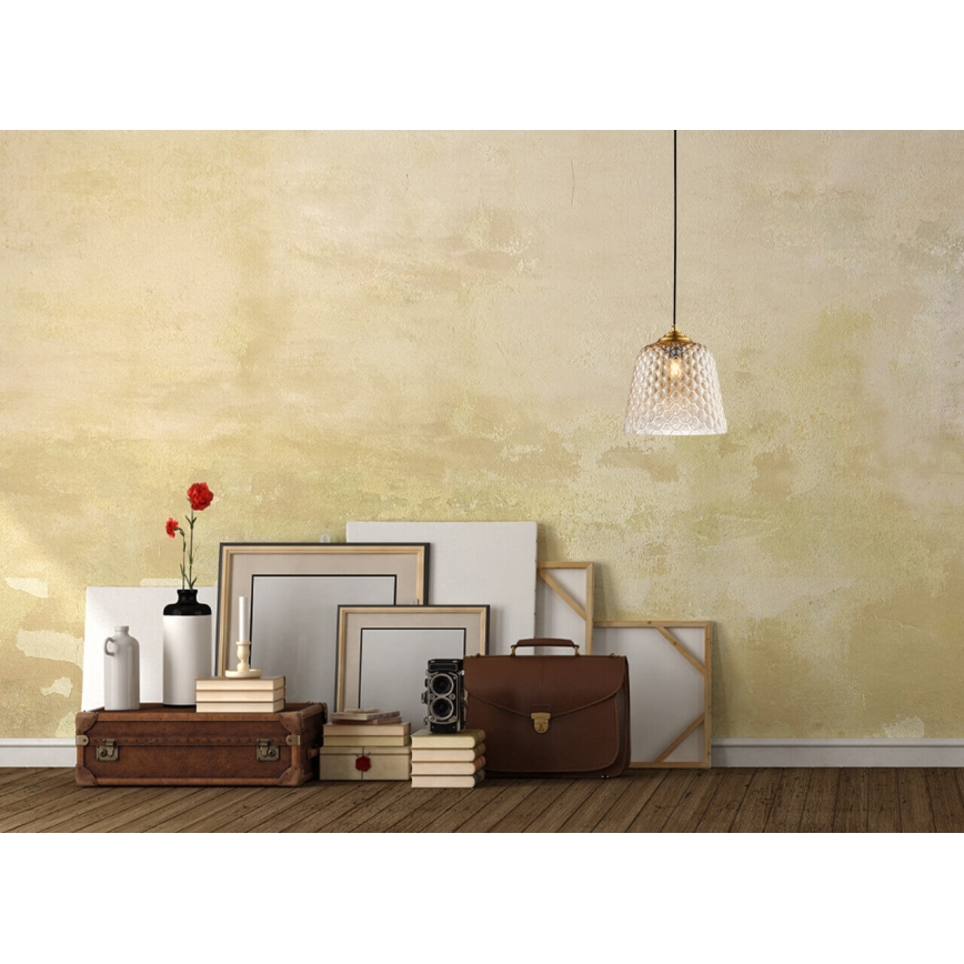 Kattokruunu johdossa FLUID 1xE27/11W/230V beige/kultainen