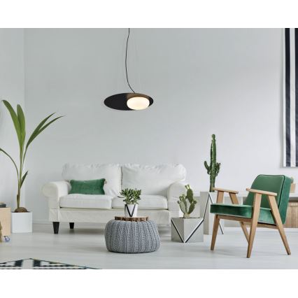 LED-kattokruunu johdossa PETIT LED/12W/230V musta