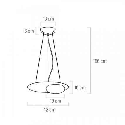 LED-kattokruunu johdossa PETIT LED/12W/230V musta
