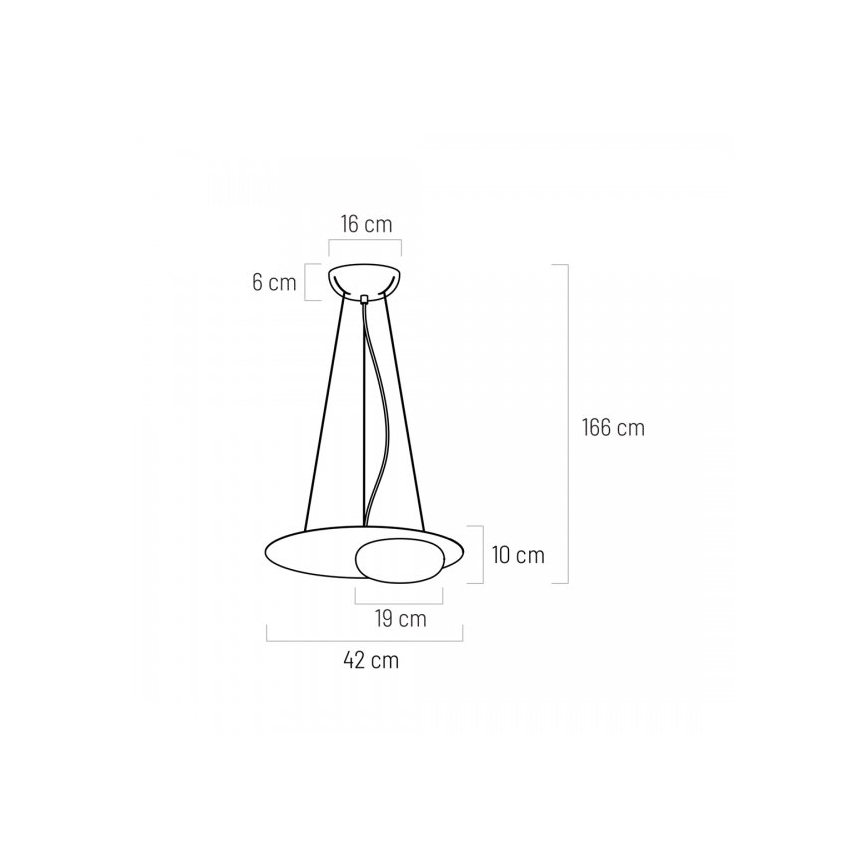 LED-kattokruunu johdossa PETIT LED/12W/230V musta