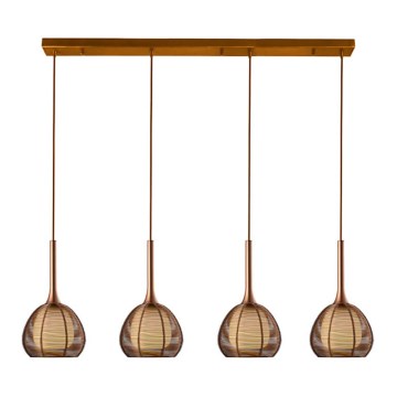 Klausen 114002 - Kattokruunu johdossa NEST 4xE14/6W/230V kupari
