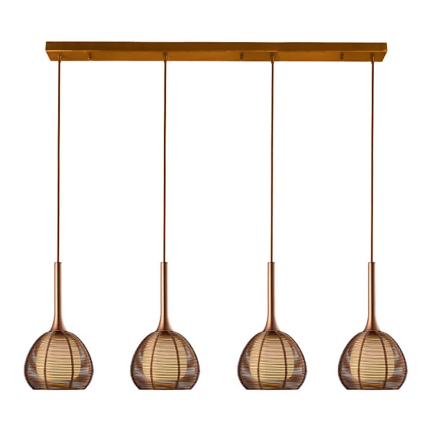 Klausen 114002 - Kattokruunu johdossa NEST 4xE14/6W/230V kupari
