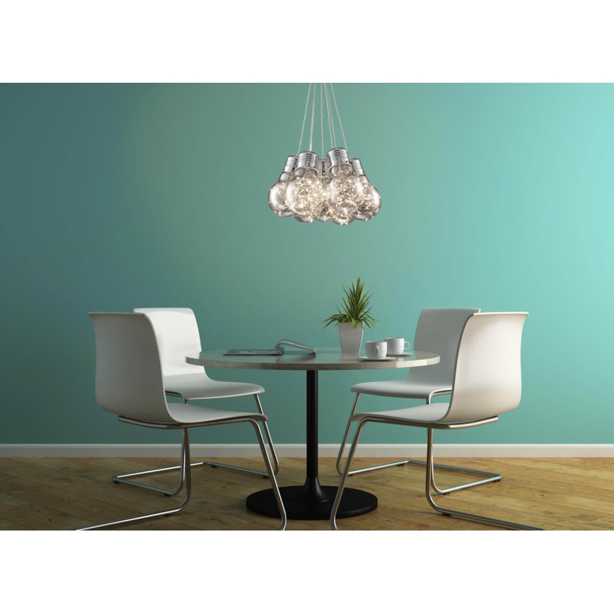 LED-kattokruunu johdossa BULBS LED/30W/230V kiiltävä kromi