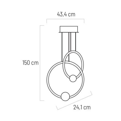 LED Himmennettävä riippuvalaisin LIV LED/50W/230V musta + kaukosäädin