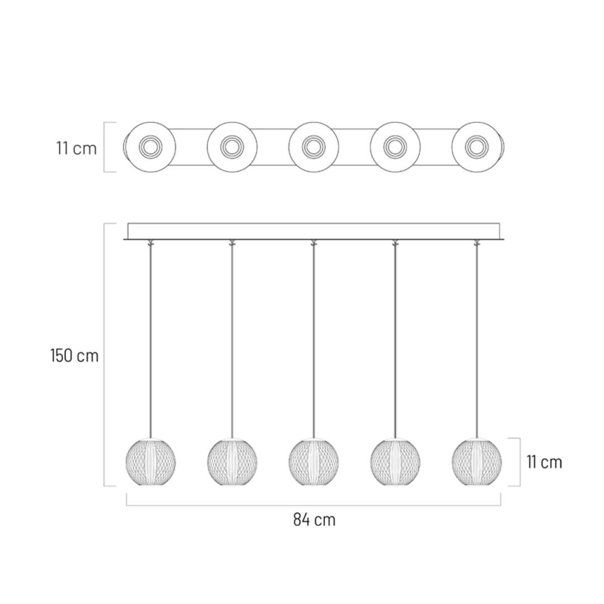 LED-kattokruunu johdossa ESMOND 5xLED/4,8W/230V kiiltävä kromi