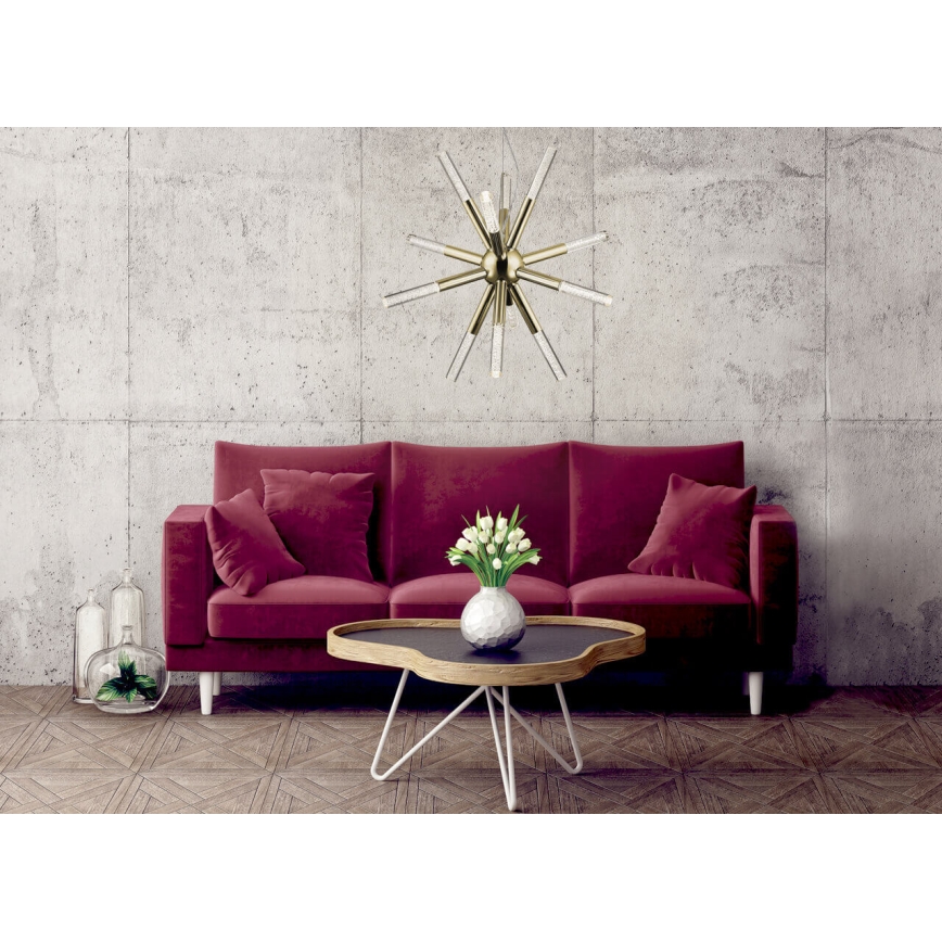 LED-kattokruunu johdossa EIRENE 12xLED/5W/230V kulta