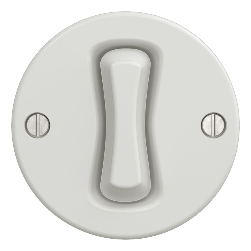 Kliklap - kehyksetön retro-painike, valkoinen