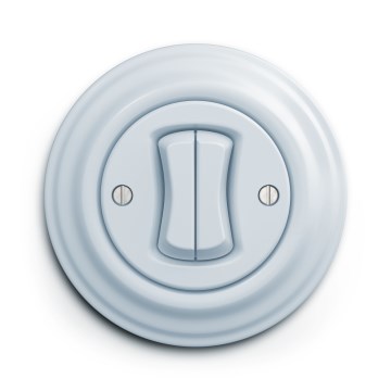 Kliklap - Retro kaksipainikkeinen kytkin kehyksellä, sininen