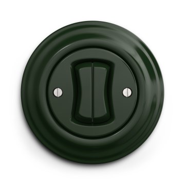 Kliklap - Retro kaksipainikkeinen kytkin kehyksellä, vihreä