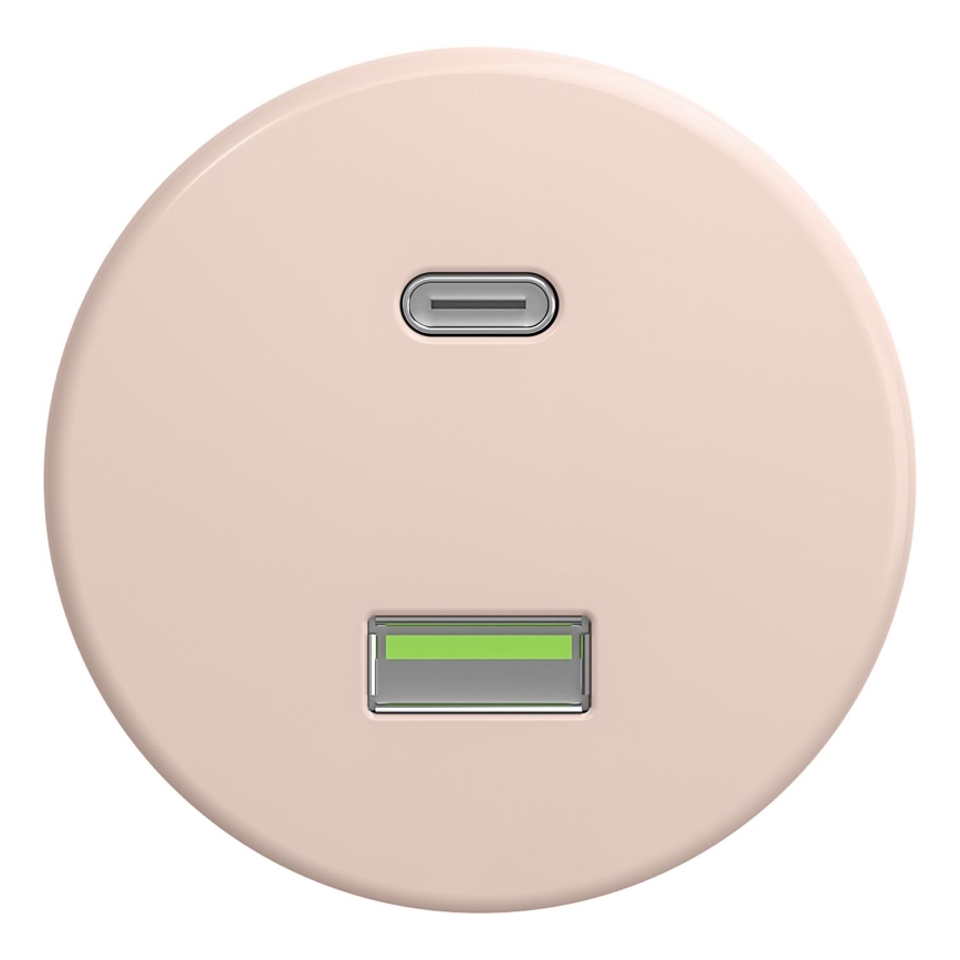 Kliklap - Retro kehyksetön USB-pistorasia A+C antiikkiroosa