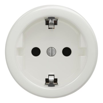 Kliklap - Retro koteloimaton SCHUKO-pistorasia 230V/16A valkoinen
