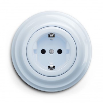 Kliklap – Retro kotipistorasia kehyksellä, SCHUKO 230V/16A, sininen