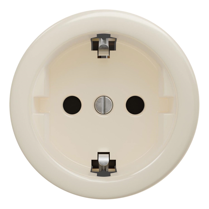 Kliklap - Retro kotitalouspistorasia ilman kehystä SCHUKO 230V/16A beige