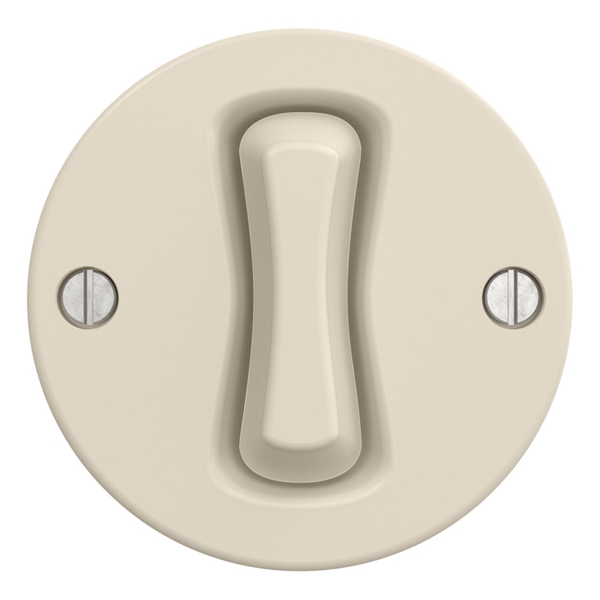 Kliklap - Retro-painokytkin ilman kehystä, beige