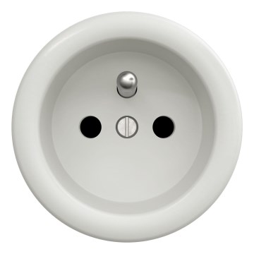 Kliklap - Retro pistorasia ilman kehystä 230V valkoinen