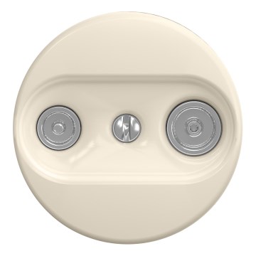 Kliklap - Retro TV+R-pistorasia (läpivienti), kehyksetön, beige