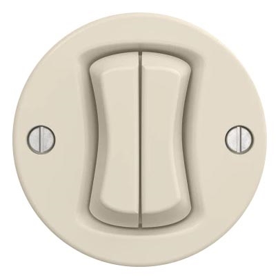 Kliklap - Retro-tyylinen kaksiosainen porraskytkin ilman kehystä, nro 6+6, beige