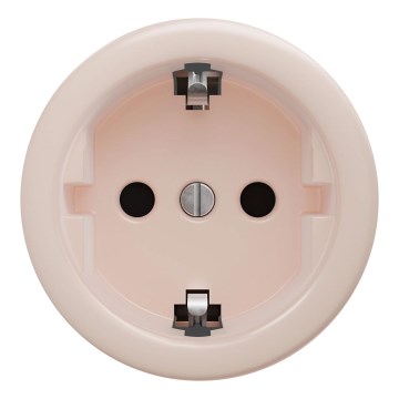 Kliklap - retro-tyylinen kehyksetön kodin pistorasia SCHUKO 230V/16A, antiikkiroosa