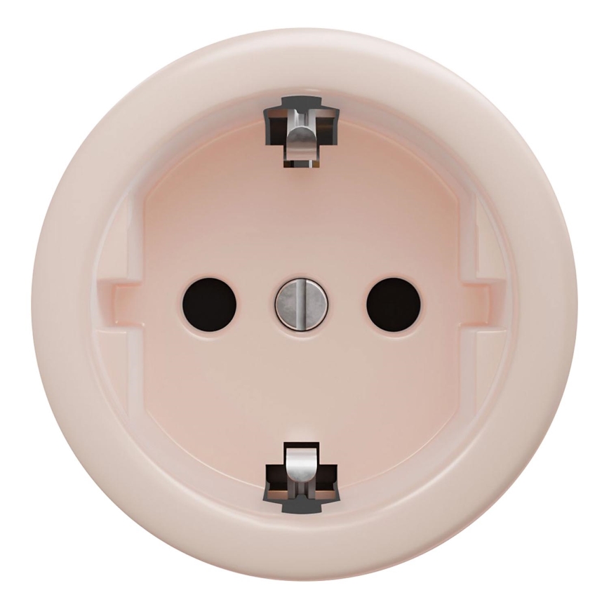 Kliklap - retro-tyylinen kehyksetön kodin pistorasia SCHUKO 230V/16A, antiikkiroosa