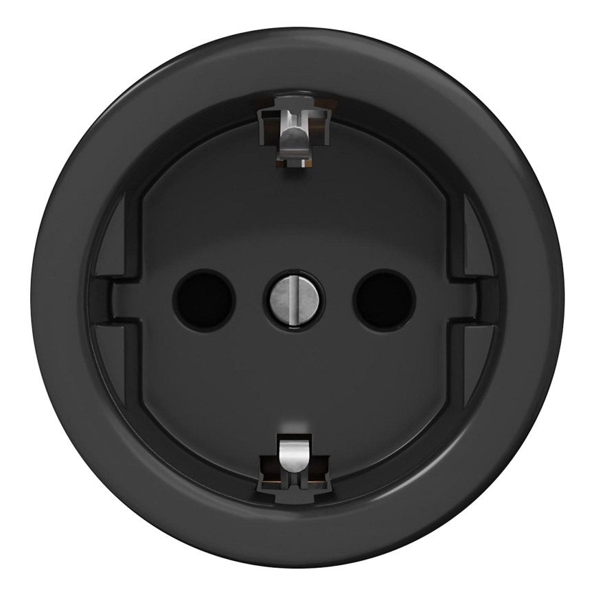 Kliklap - Retro-tyylinen kehyksetön kotipistorasia SCHUKO 230V/16A musta