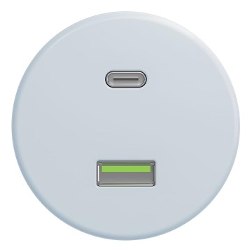 Kliklap - Retro USB-pistorasia A+C ilman kehystä sininen