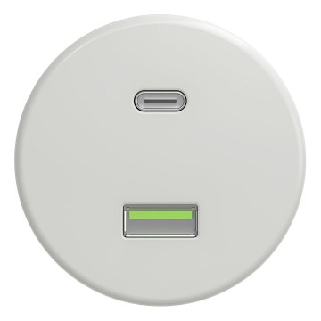 Kliklap - Retro USB-pistorasia A+C ilman kehystä valkoinen