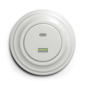 Kliklap - Retro USB-pistorasia A+C kehyksellä, valkoinen