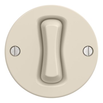 Kliklap - Retro-yksinapainen kehyksetön kytkin, nro 1, beige
