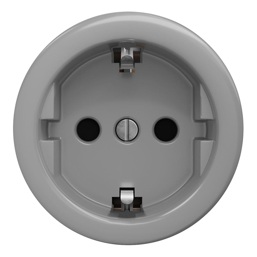 Kliklap - Retrotyylinen kotipistorasia ilman kehystä SCHUKO 230V/16A harmaa