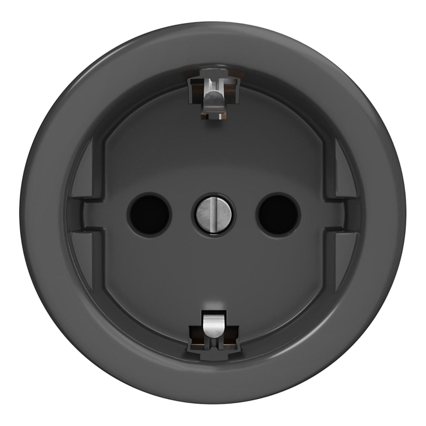 Kliklap - Vintage-pistorasia ilman kehystä SCHUKO 230V/16A antrasiitti
