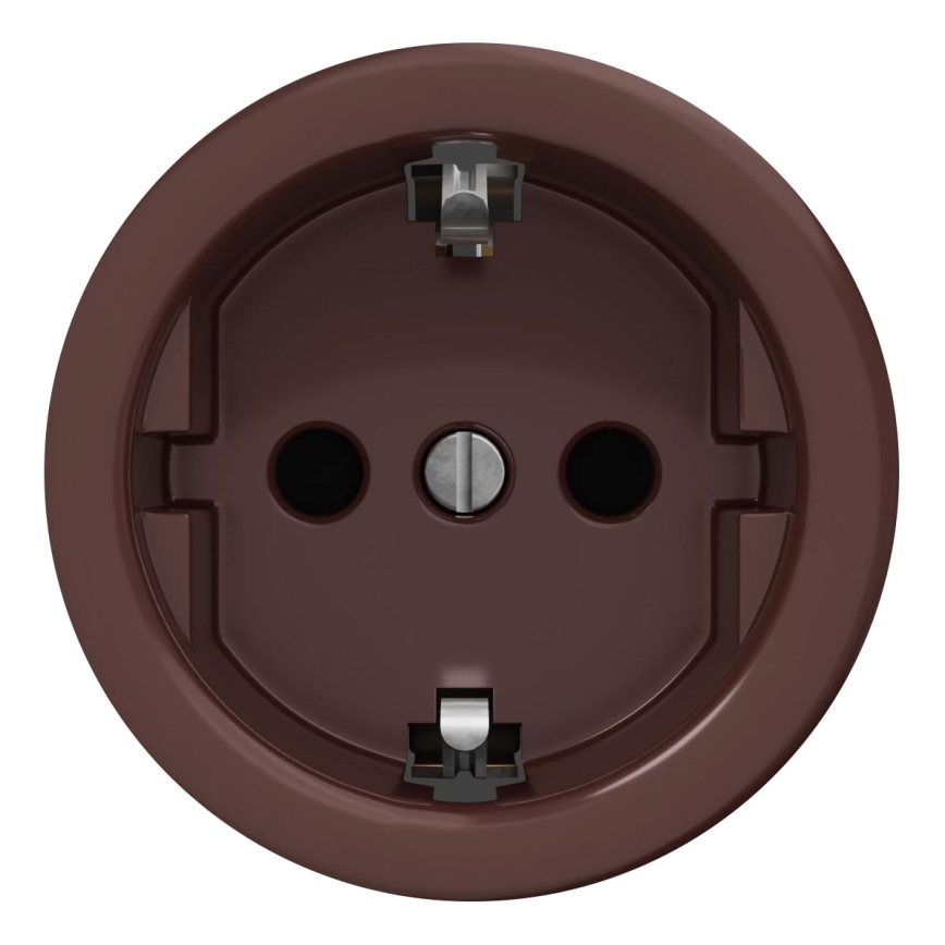 Kliklap - Vintage-pistorasia ilman kehystä SCHUKO 230V/16A ruskea