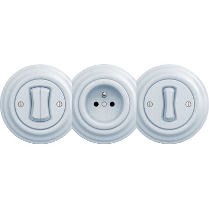 Kliklap - Vintage-pistorasia ilman kehystä SCHUKO 230V/16A sininen
