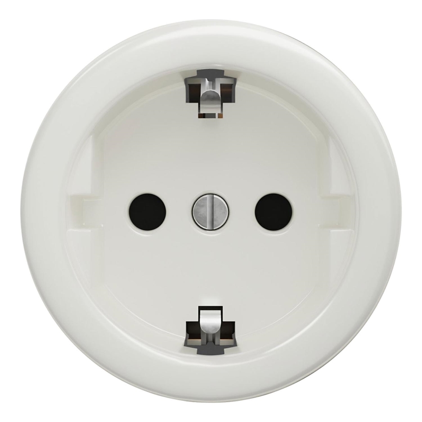 Kliklap - Vintage-pistorasia ilman kehystä SCHUKO 230V/16A valkoinen