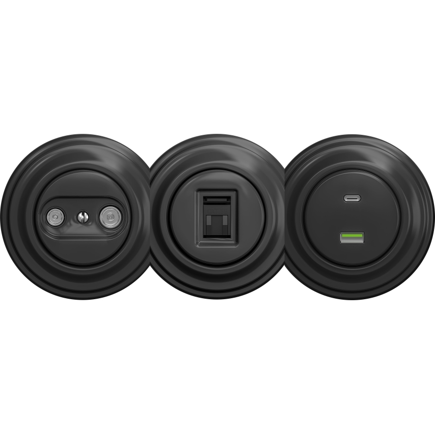 Kliklap - Vintage-USB-pistoke A+C ilman kehystä antrasiitti