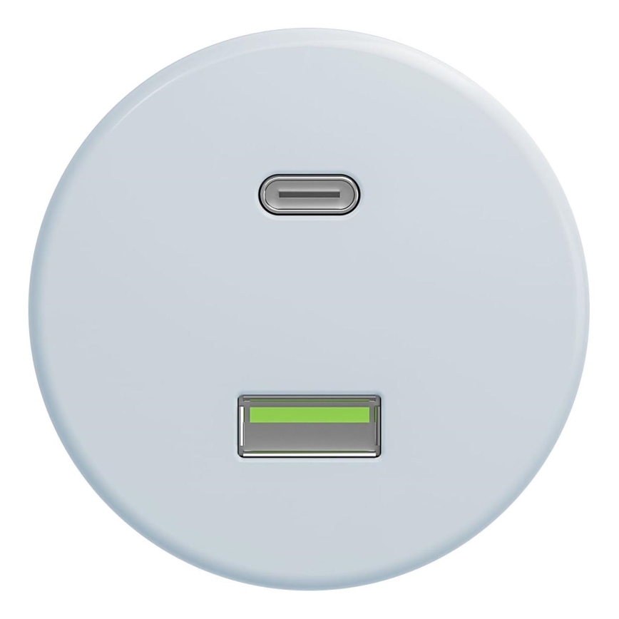 Kliklap - Vintage-USB-pistoke A+C ilman kehystä sininen