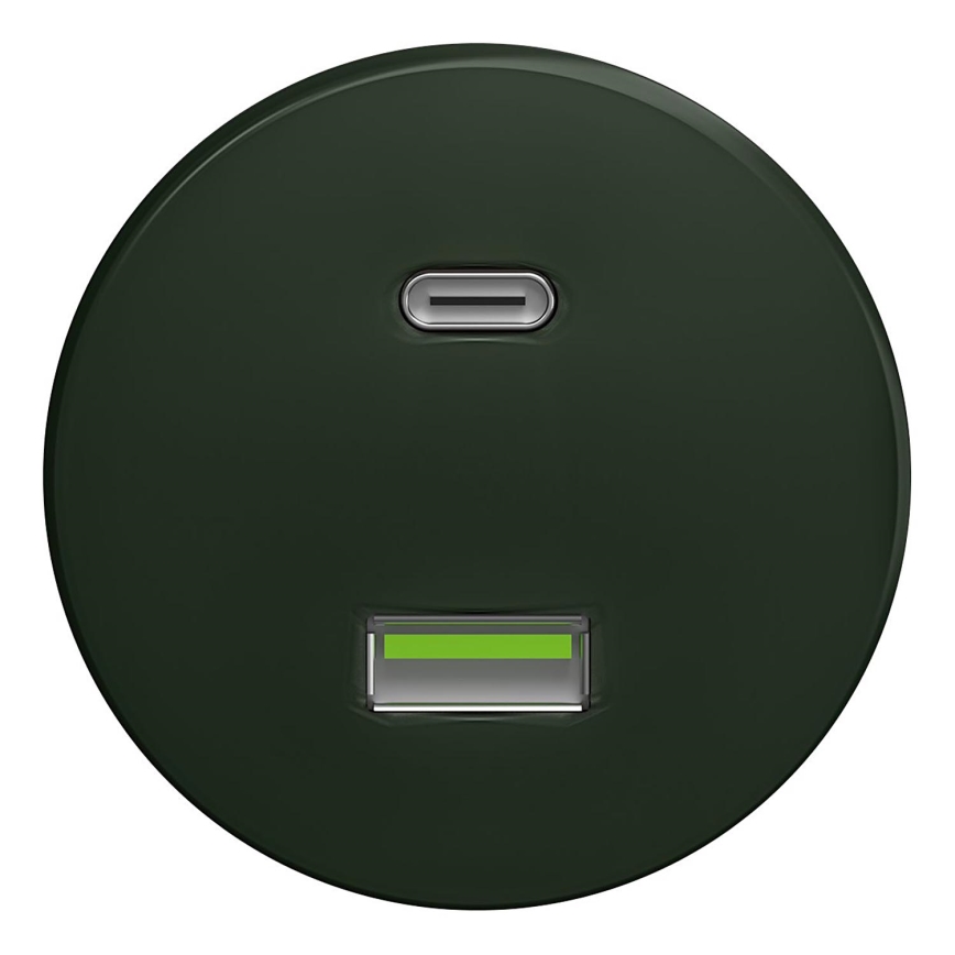 Kliklap - Vintage-USB-pistoke A+C ilman kehystä vihreä