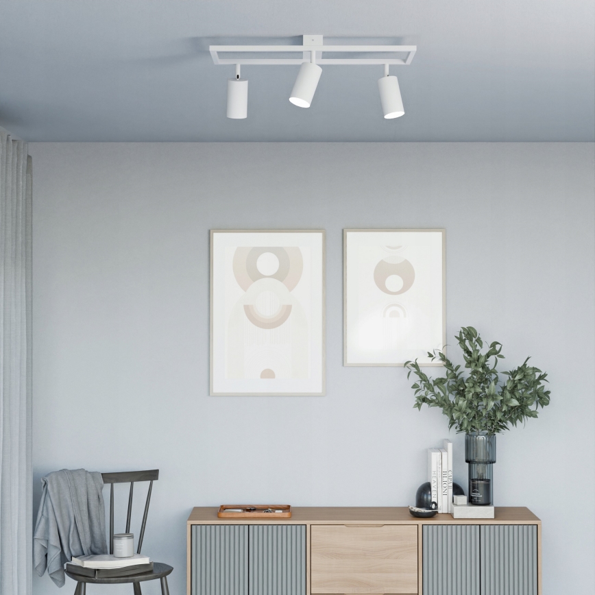 Kohdevalaisin 3xGU10/30W/230V valkoinen