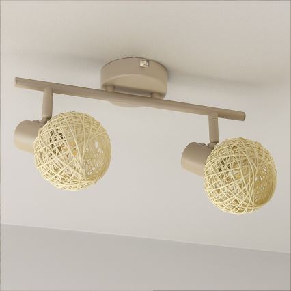 Kohdevalaisin DEX 2xE14/10W/230V beige/kerma