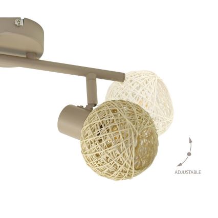 Kohdevalaisin DEX 2xE14/10W/230V beige/kerma
