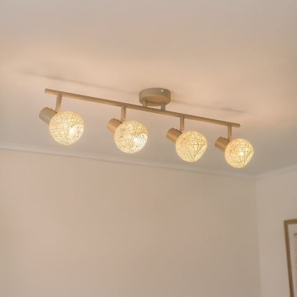 Kohdevalaisin DEX 4xE14/10W/230V beige/kerma