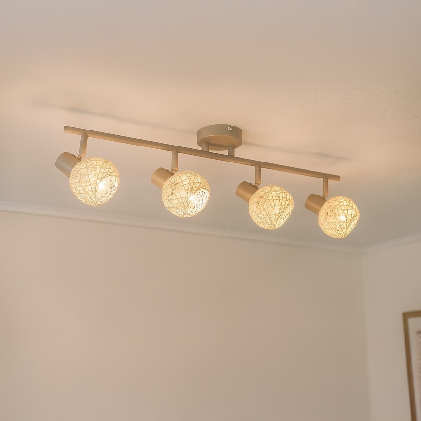 Kohdevalaisin DEX 4xE14/10W/230V beige/kerma