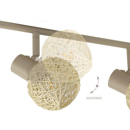 Kohdevalaisin DEX 4xE14/10W/230V beige/kerma