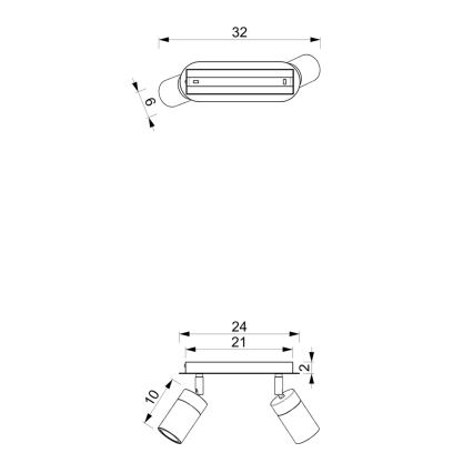 Kohdevalaisin JOKER 2xGU10/25W/230V vihreä/kulta