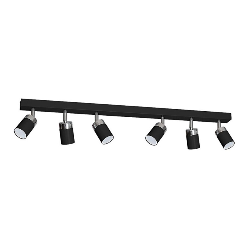 Kohdevalaisin JOKER 6xGU10/25W/230V musta/kiiltävä kromi