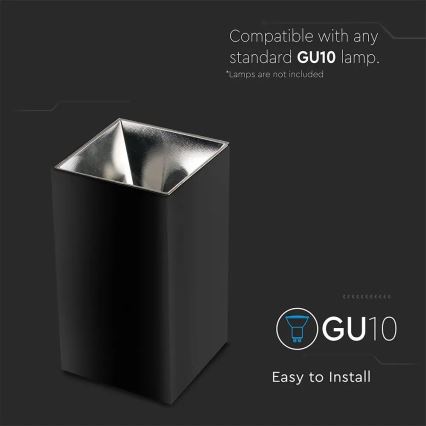 Kohdevalo 1xGU10/35W/230V musta/hopea