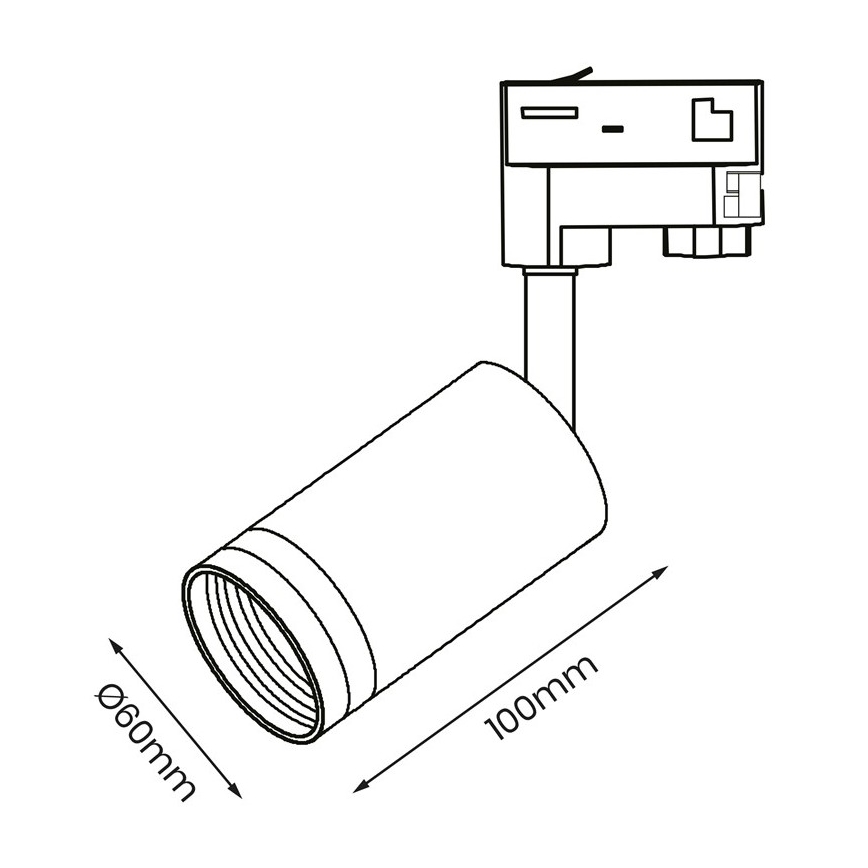 Kohdevalo 3-vaihe kiskojärjestelmään PIPE 1xGU10/25W/230V valkoinen