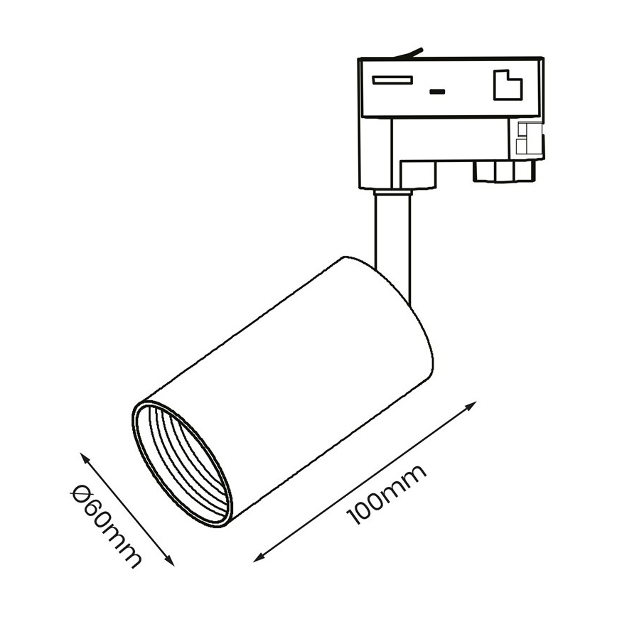 Kohdevalo 3-vaihe kiskojärjestelmään PIPE 1xGU10/25W/230V valkoinen