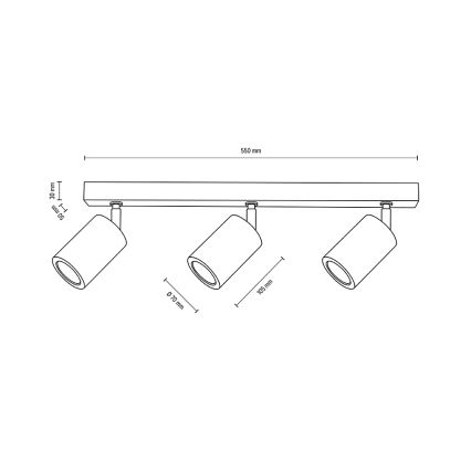 LED-kattovalaisin MATTI 3xGU10/5W/230V tammi - FSC-sertifioitu