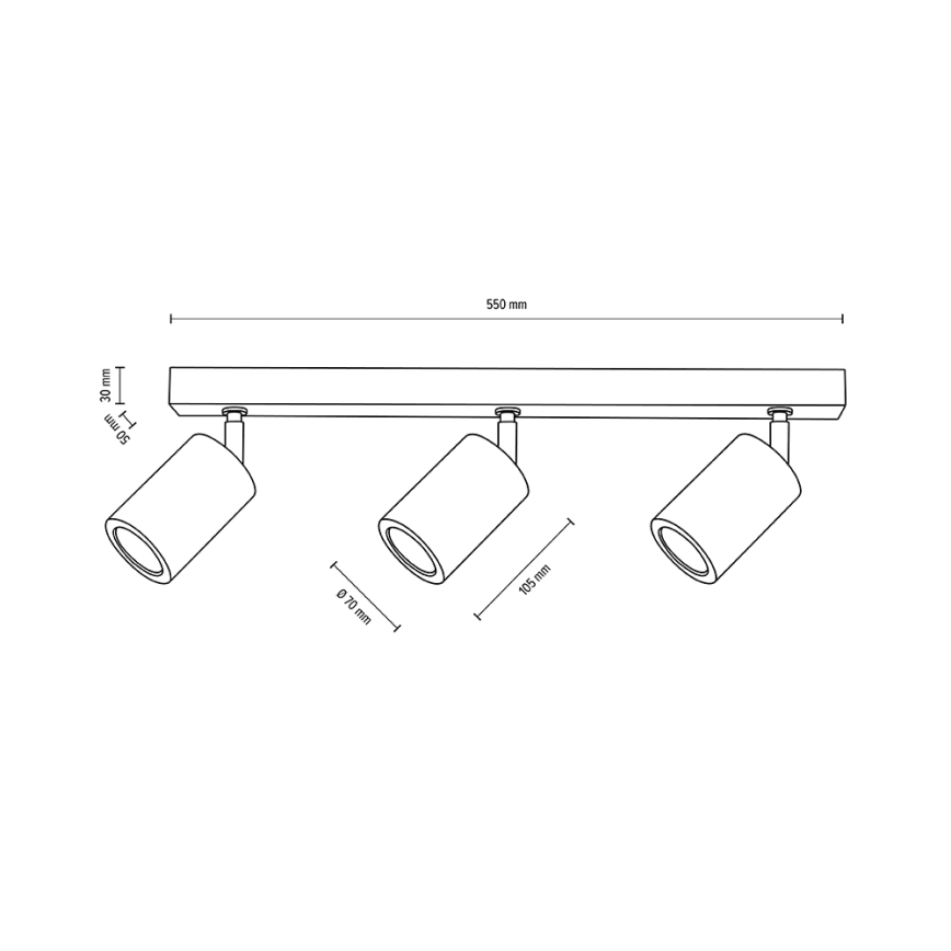 LED-kattovalaisin MATTI 3xGU10/5W/230V tammi - FSC-sertifioitu